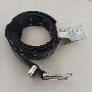 Studded Black Leather Belt NWT Y2K Look Sz M Women's Serra